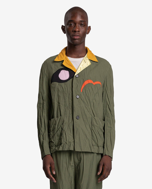 Marni Men's Jackets No Vacancy Inn Technical Cotton Linen Covert Jacket in Stone Green
