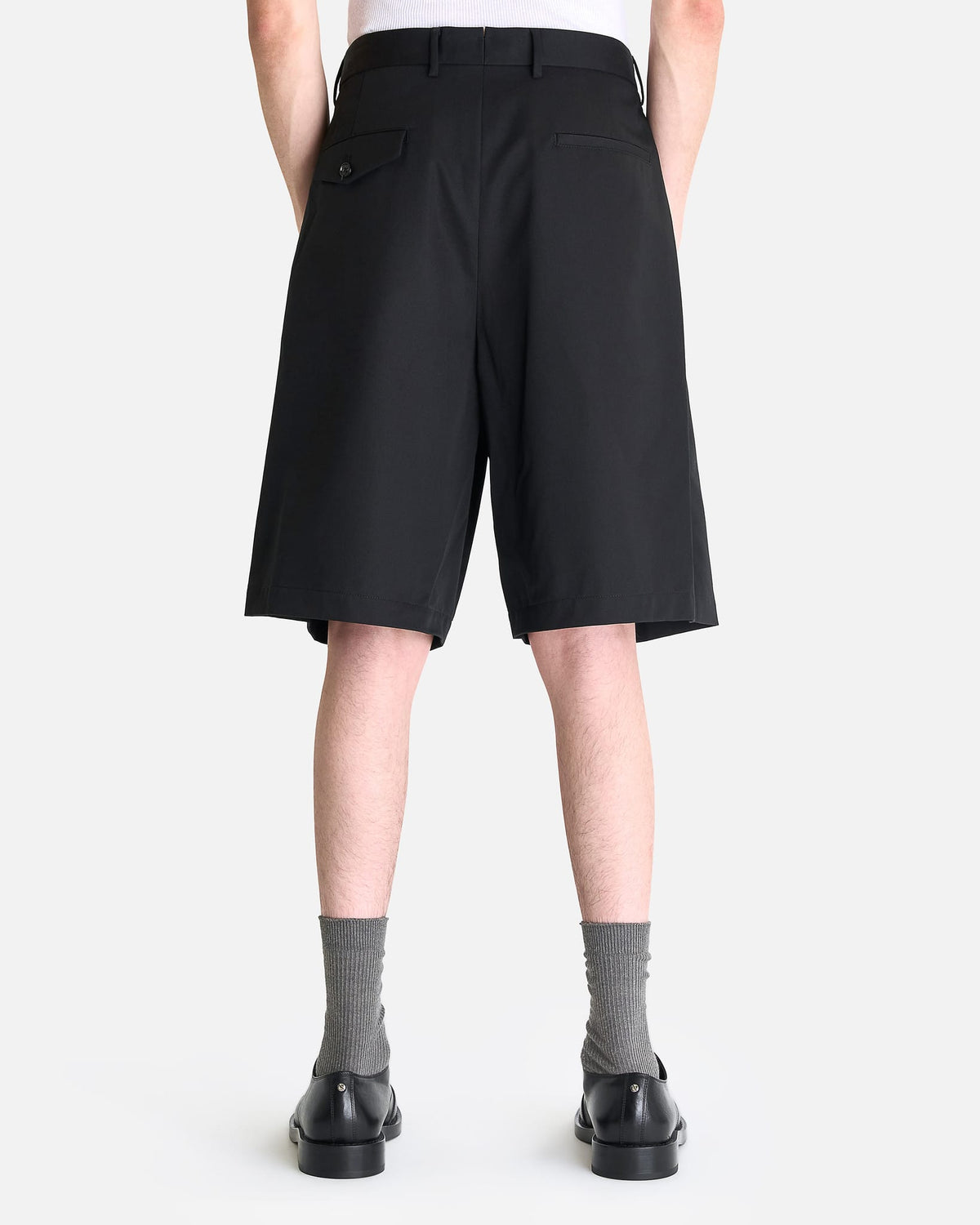 Ann Demeulemeester Men's Shorts Noralf Wide Leg Pleated Shorts in Black