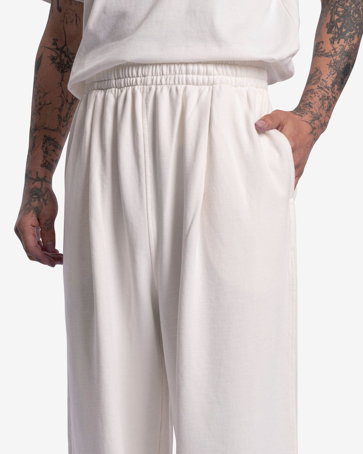 Willy Chavarria Men's Pants Northsider Sweatpants in Bright White