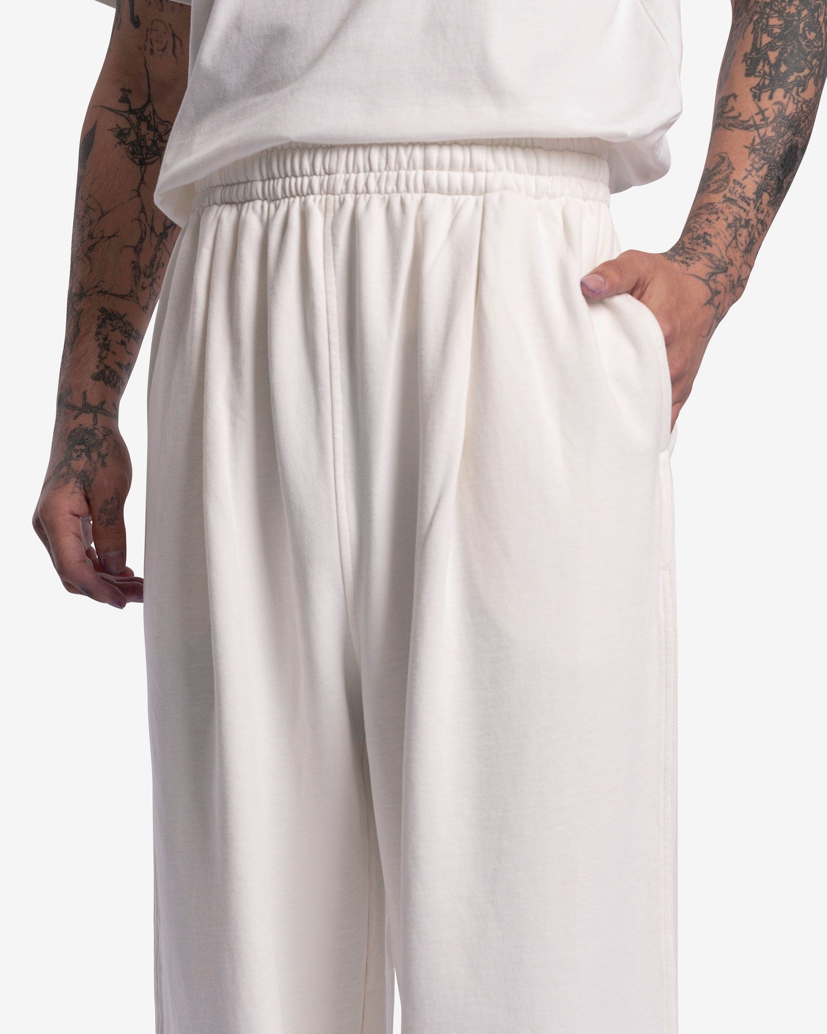 Willy Chavarria Men's Pants Northsider Sweatpants in Bright White