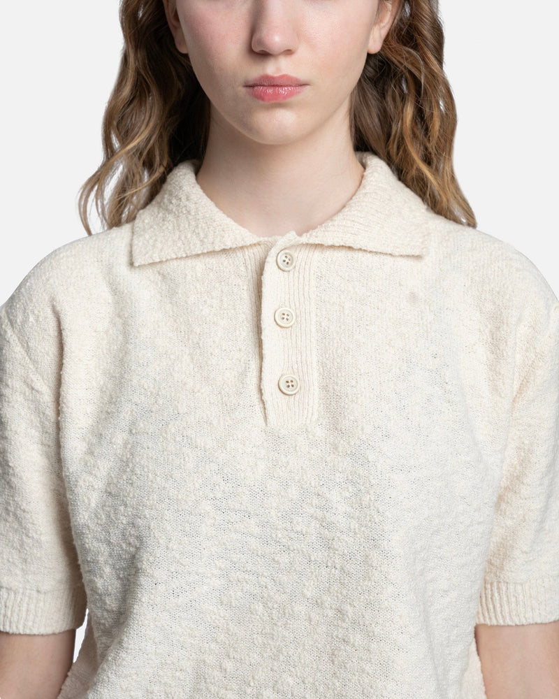 Maison Margiela Women Tops Nostalgic Boucle Polo in Cream