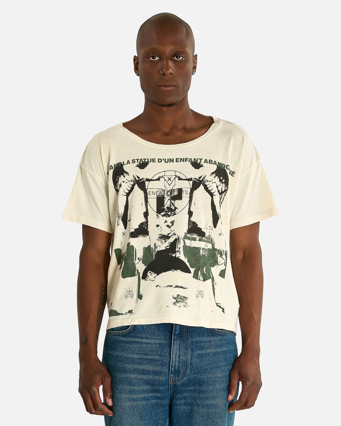 Enfants Riches Deprimes Men's T-shirts Nun Kicks Baby T-Shirt in Dirty White