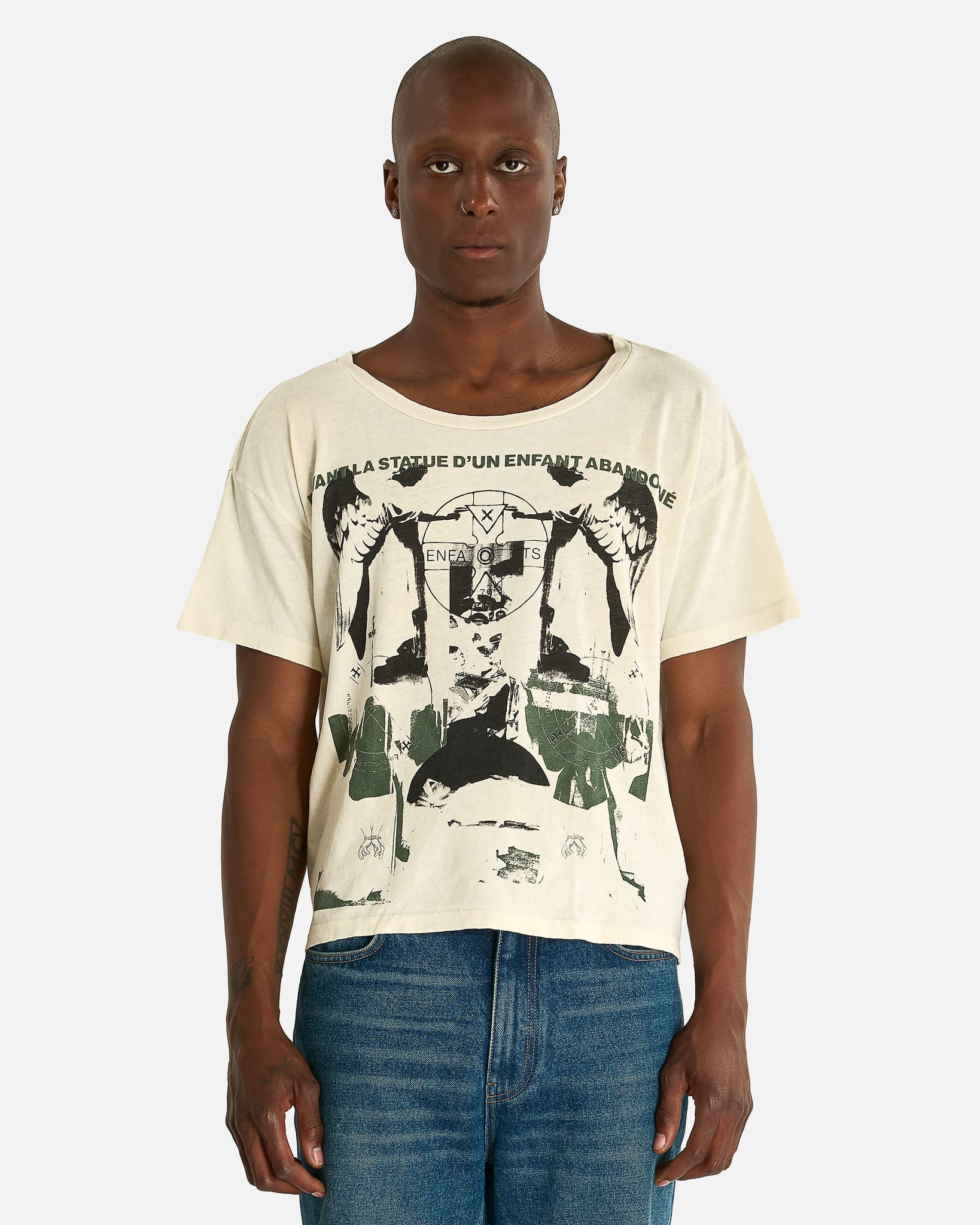 Enfants Riches Deprimes Men's T-shirts Nun Kicks Baby T-Shirt in Dirty White