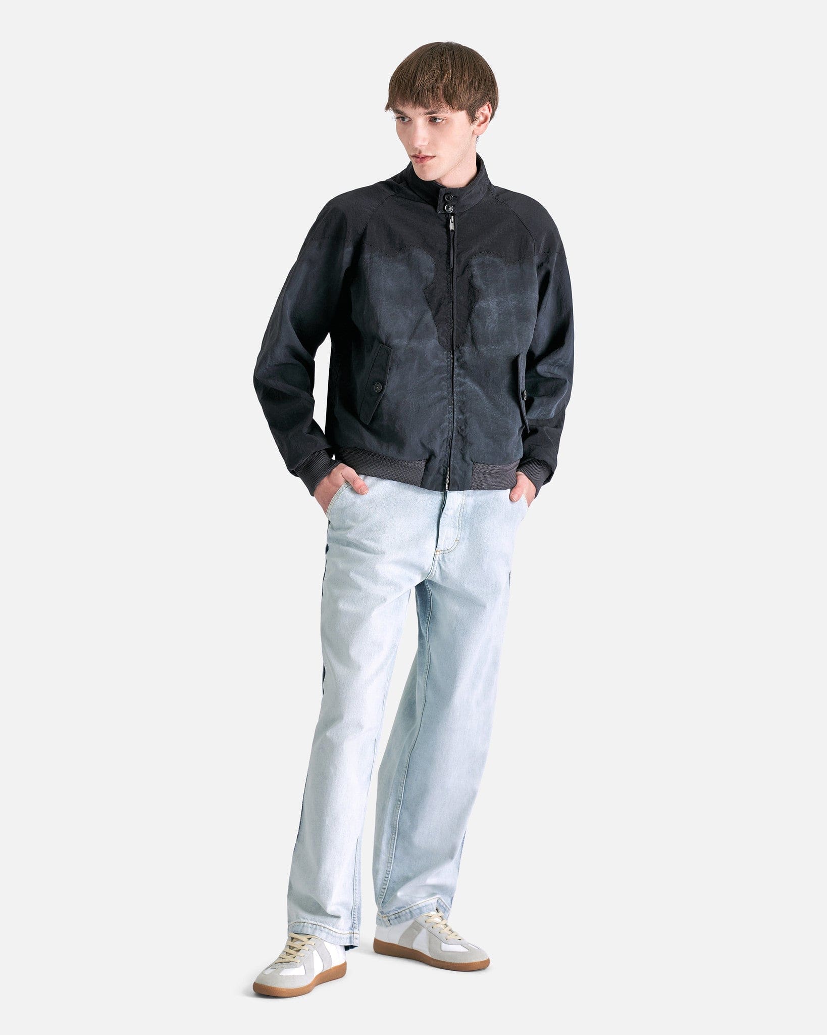 Maison Margiela Men's Jackets Nylon Canvas Sports Jacket in Charcoal