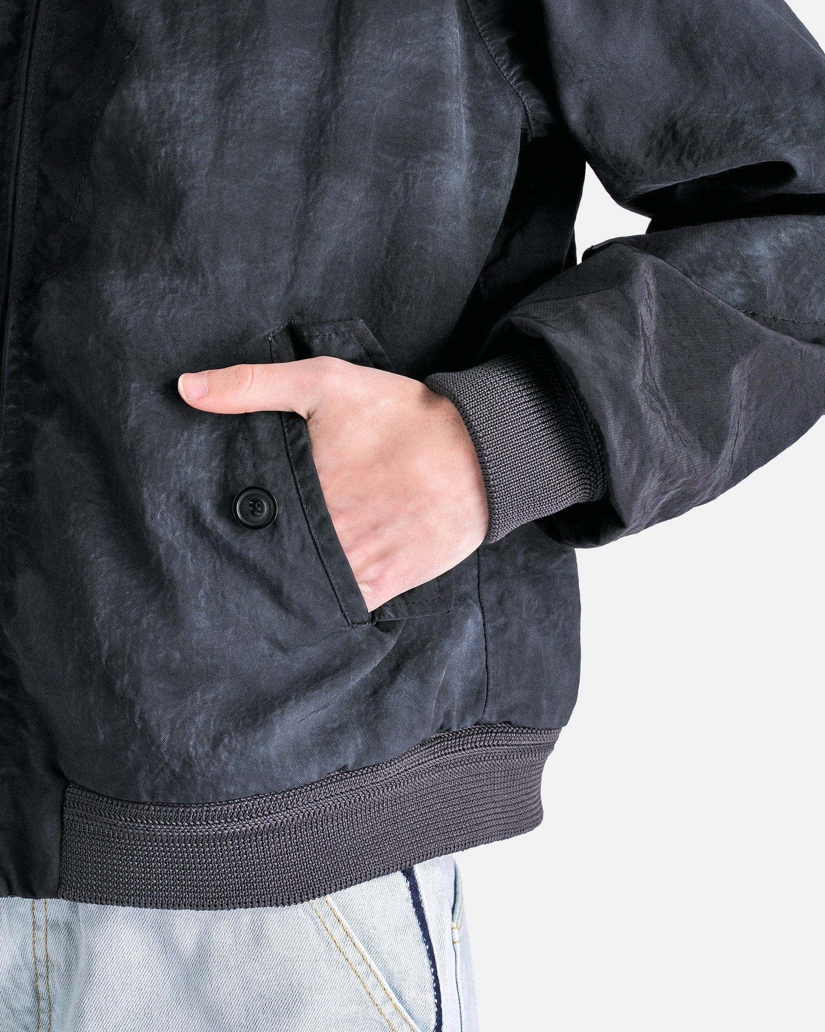 Maison Margiela Men's Jackets Nylon Canvas Sports Jacket in Charcoal