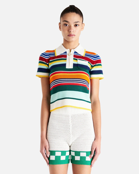 Casablanca Women Tops Nylon Striped Polo in Multi