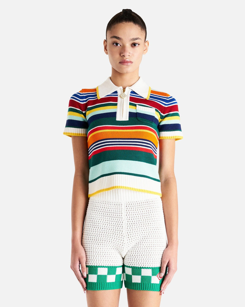 Casablanca Women Tops Nylon Striped Polo in Multi