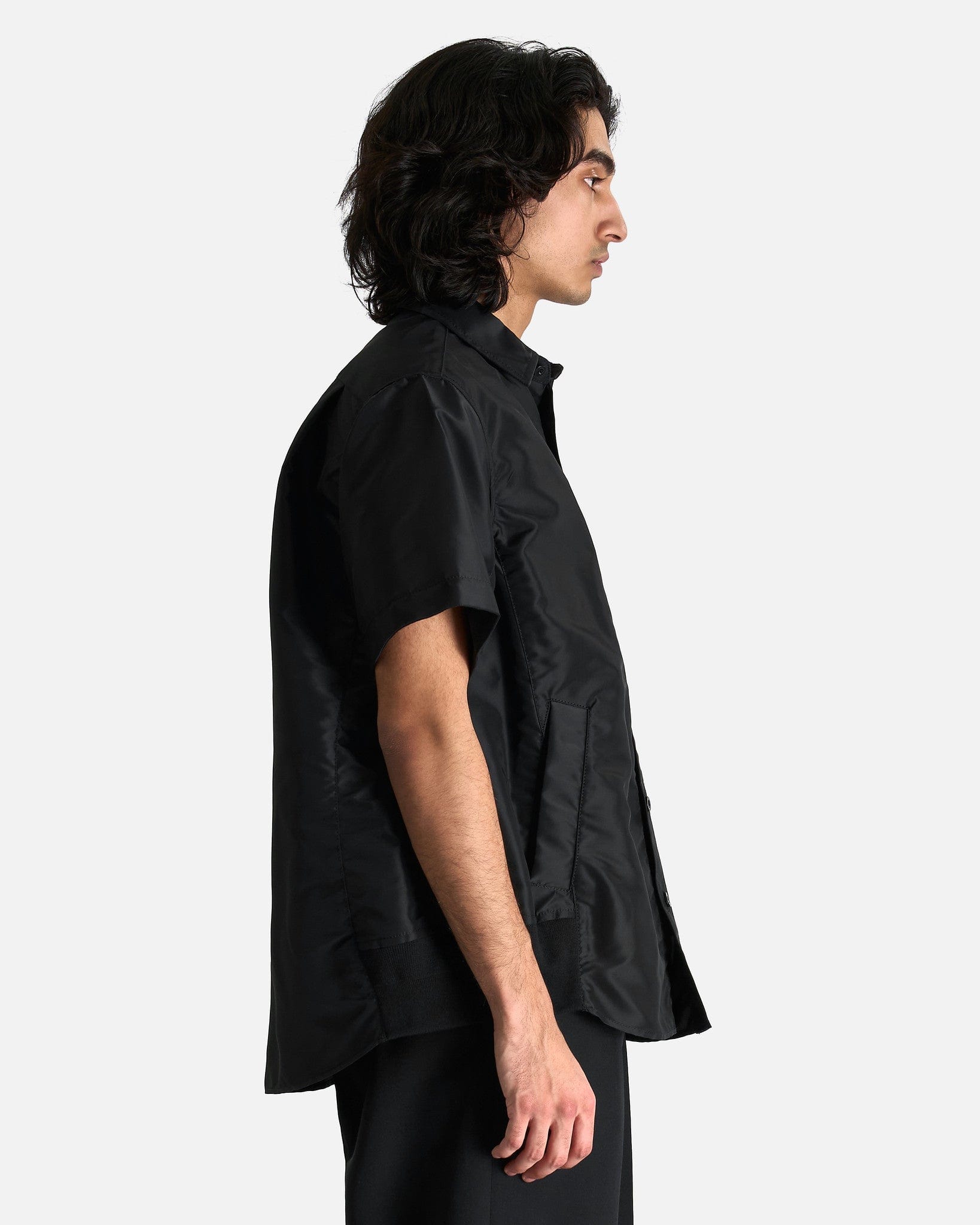 Nylon Twill Shirt in Black – SVRN