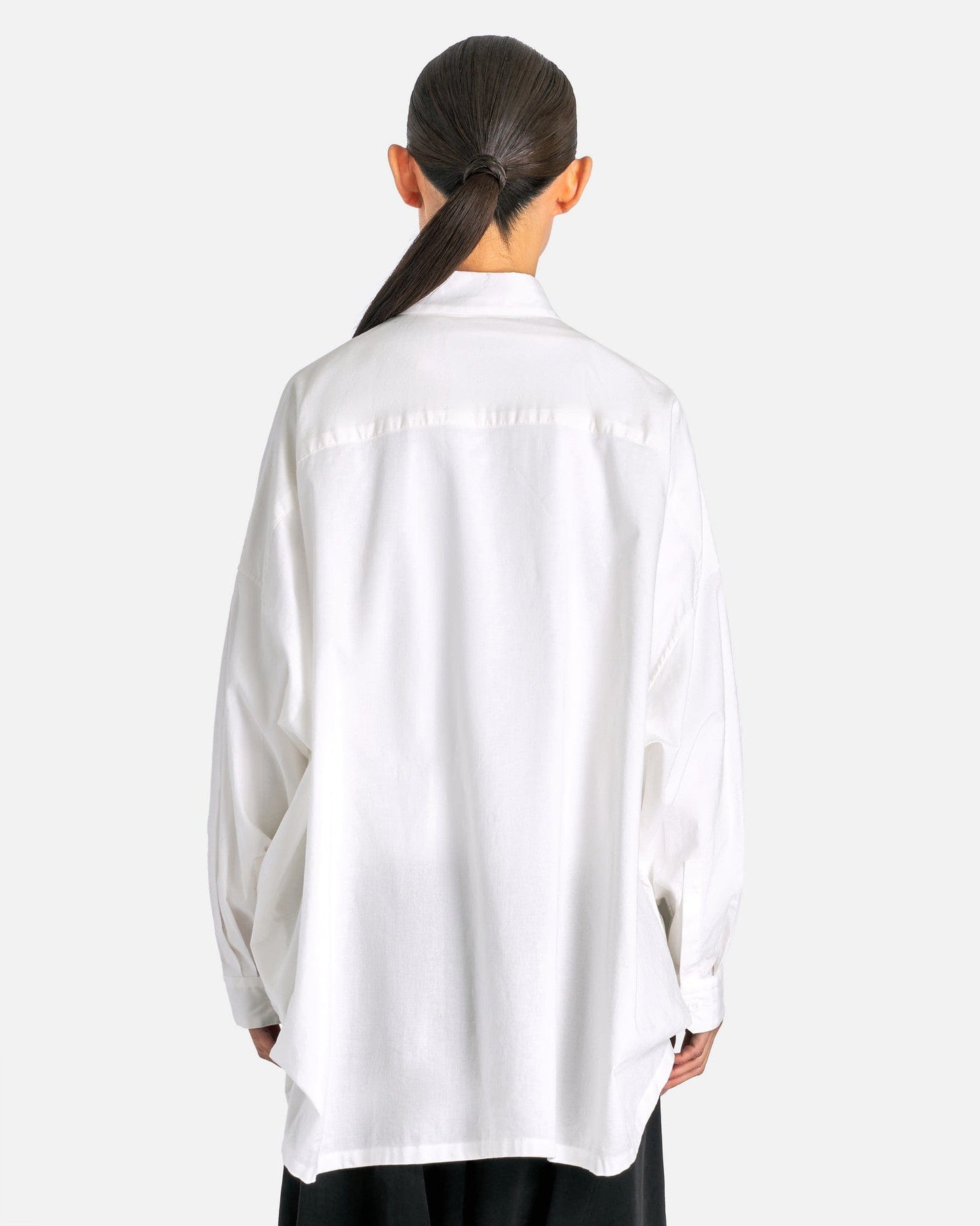 Y's by Yohji Yamamoto Women Tops 02 O-Doubled Front Big B in White