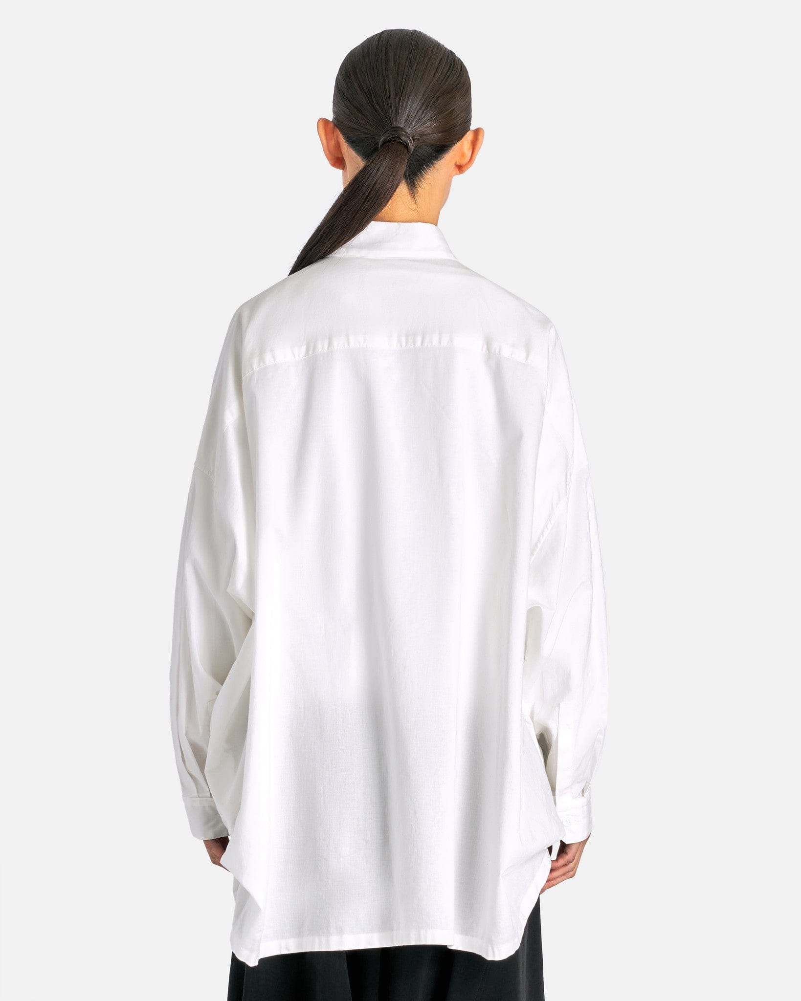 Y's by Yohji Yamamoto Women Tops 02 O-Doubled Front Big B in White