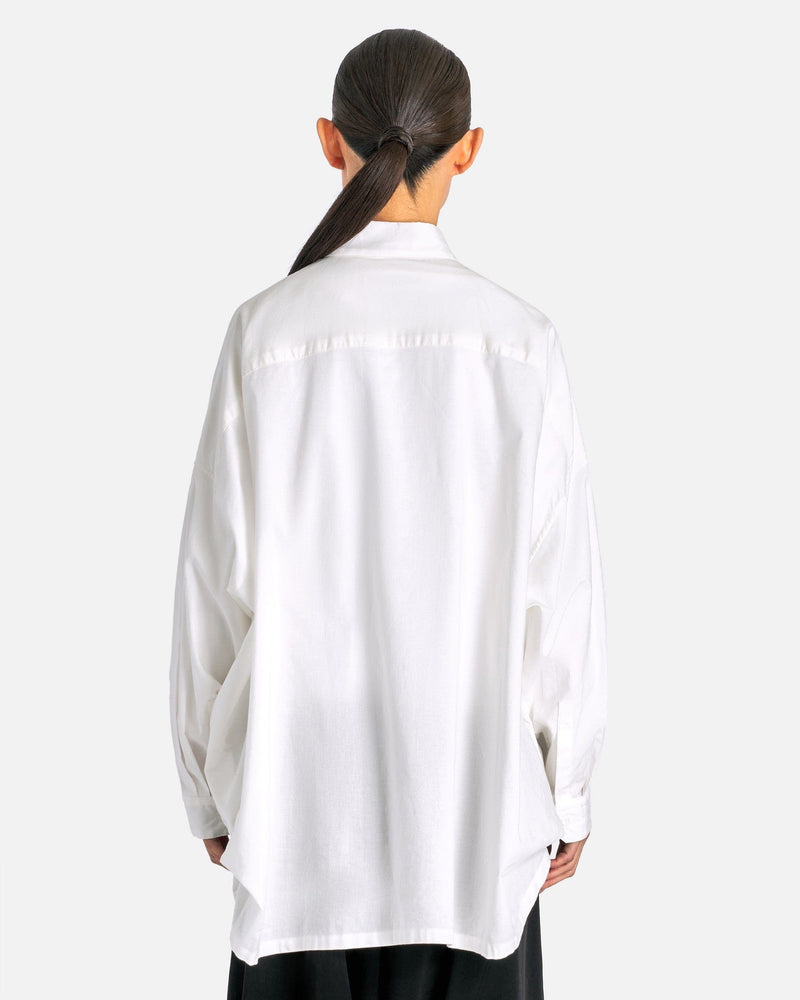Y's by Yohji Yamamoto Women Tops 02 O-Doubled Front Big B in White