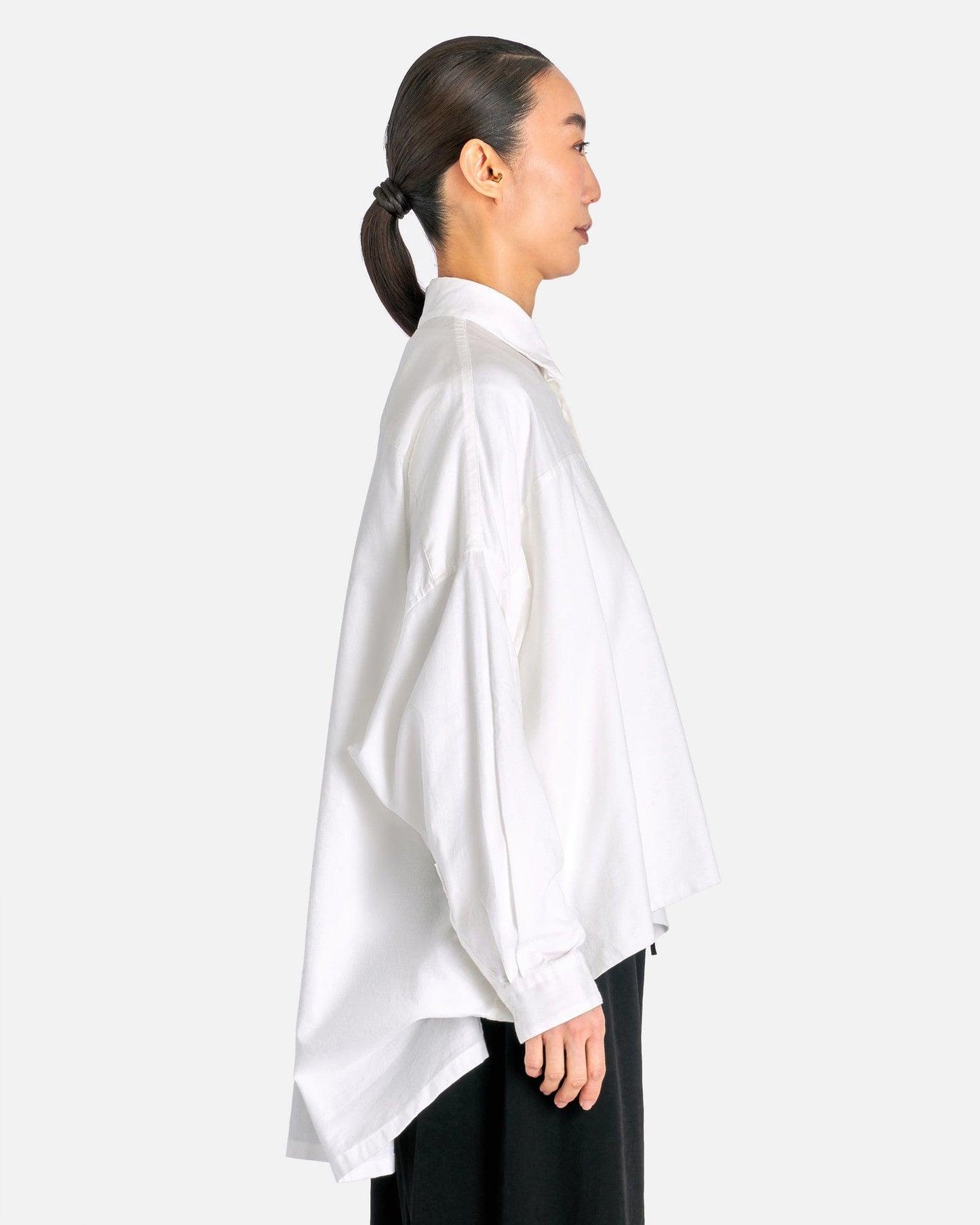 Y's by Yohji Yamamoto Women Tops 02 O-Doubled Front Big B in White