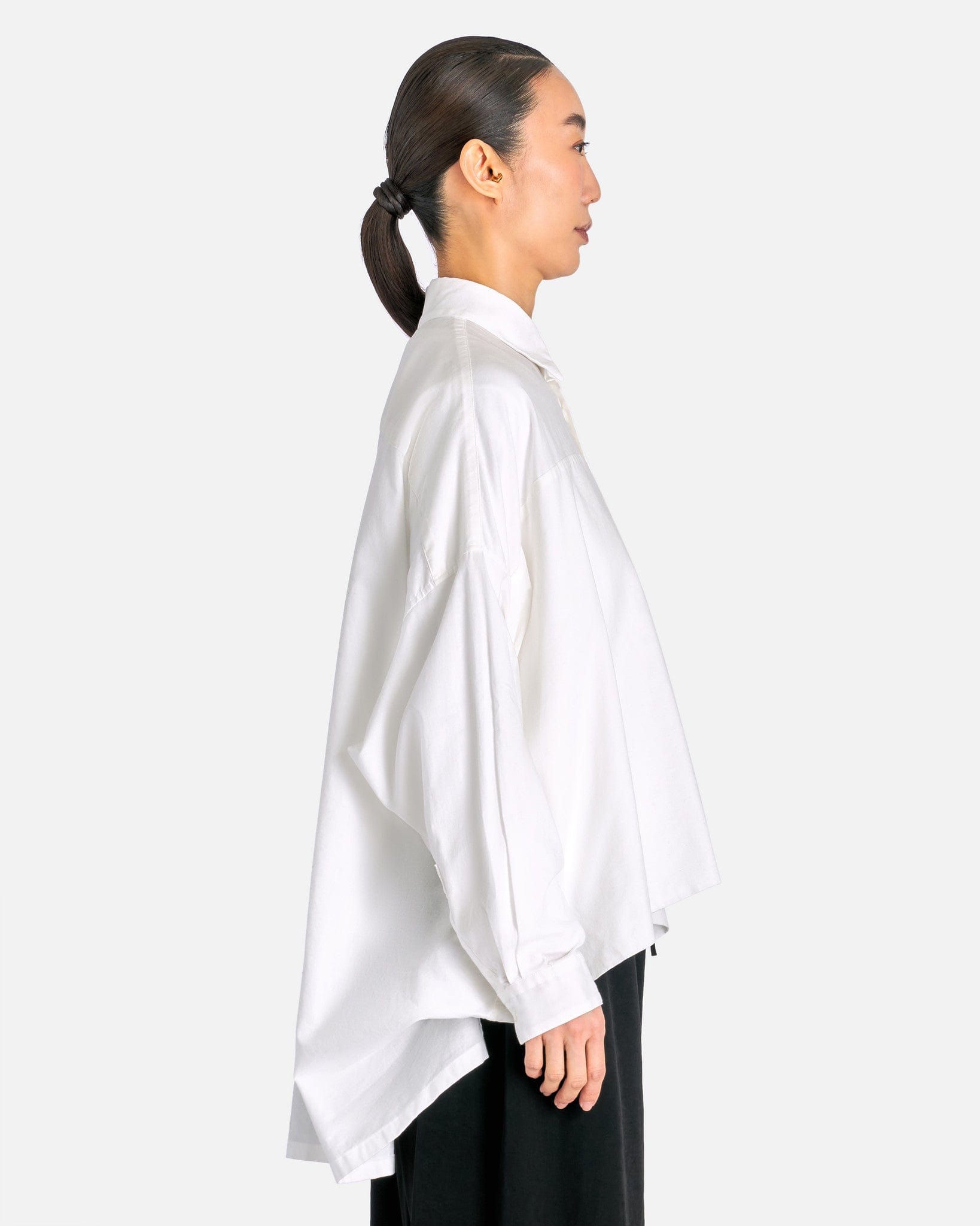 Y's by Yohji Yamamoto Women Tops 02 O-Doubled Front Big B in White