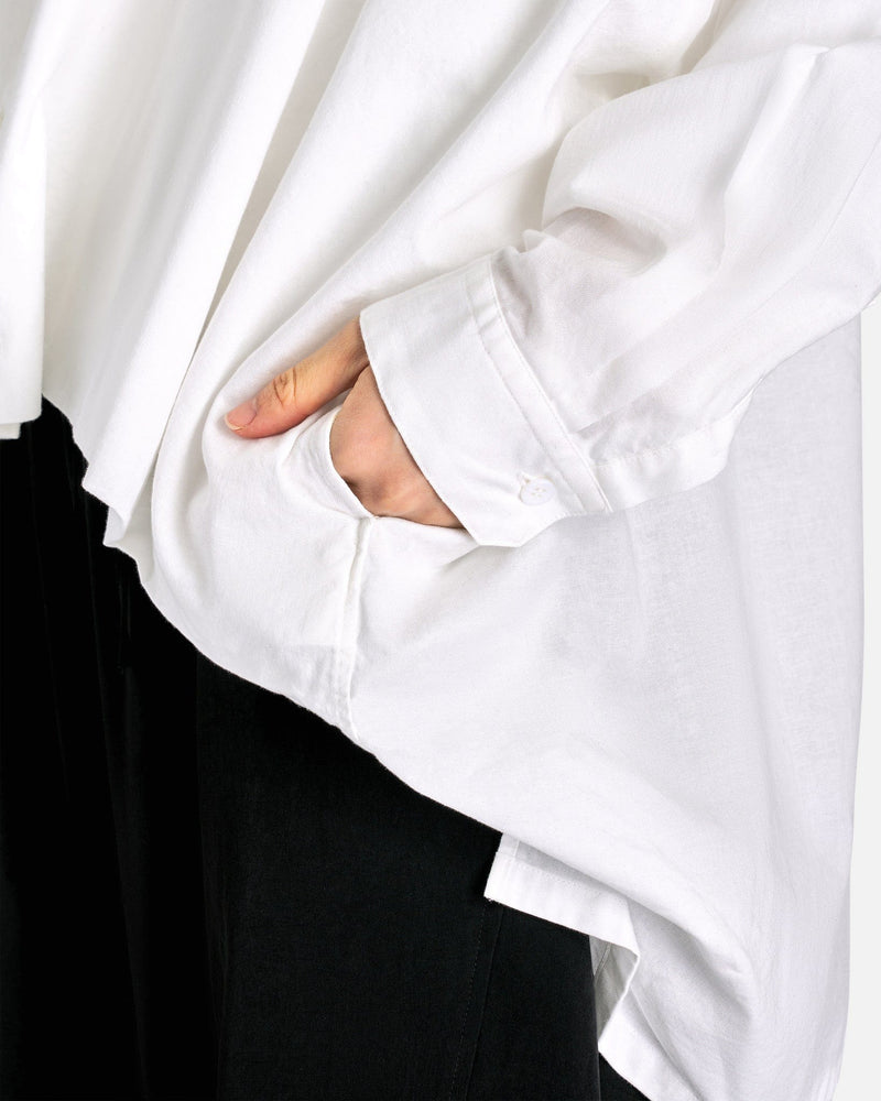 Y's by Yohji Yamamoto Women Tops 02 O-Doubled Front Big B in White