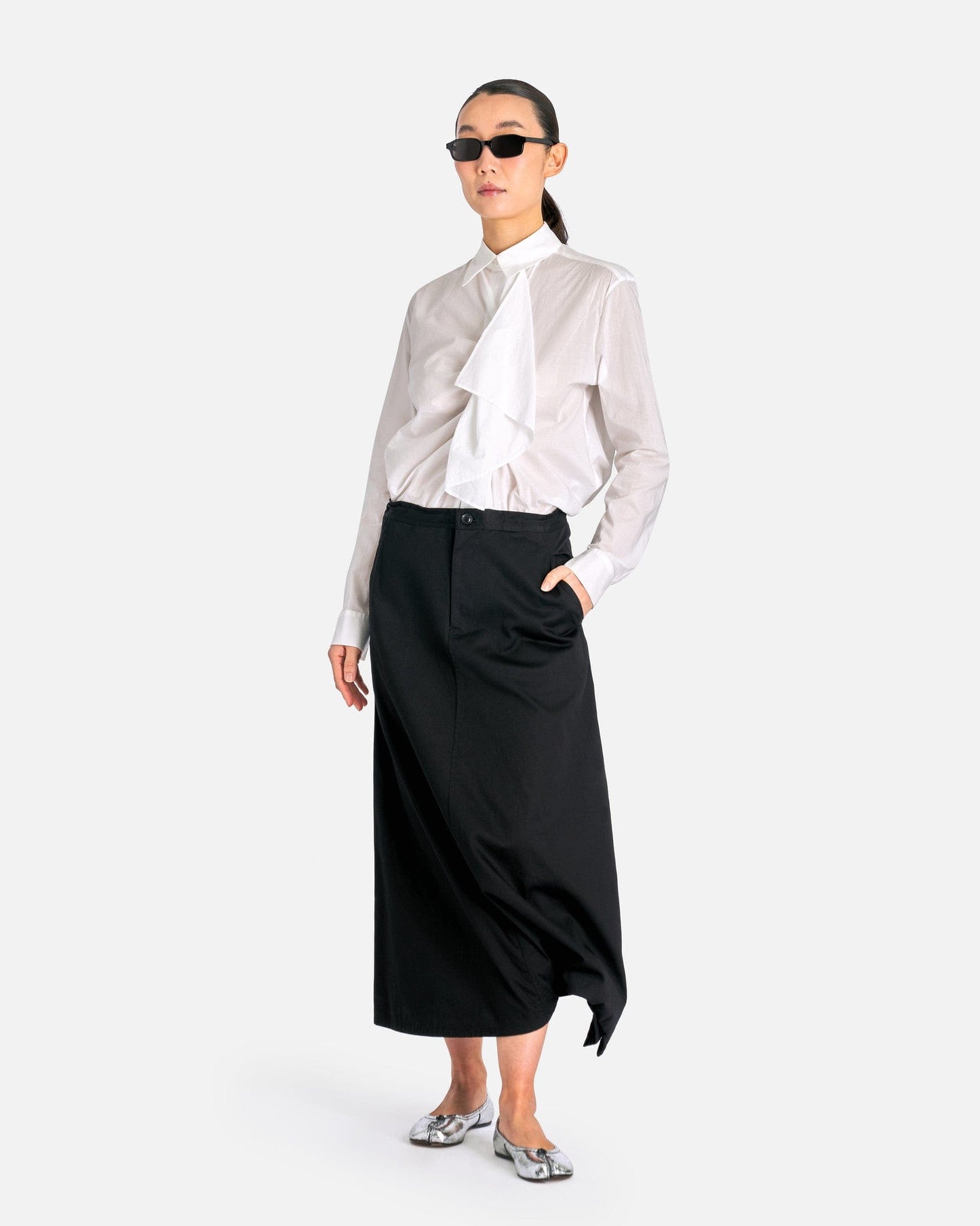 Y's by Yohji Yamamoto Women Skirts O-Pants Skirt in Black