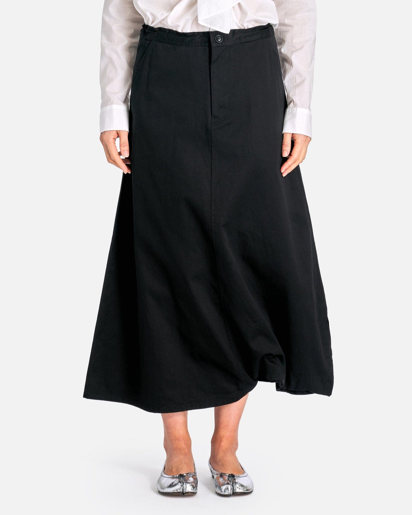 Y's by Yohji Yamamoto Women Skirts O-Pants Skirt in Black