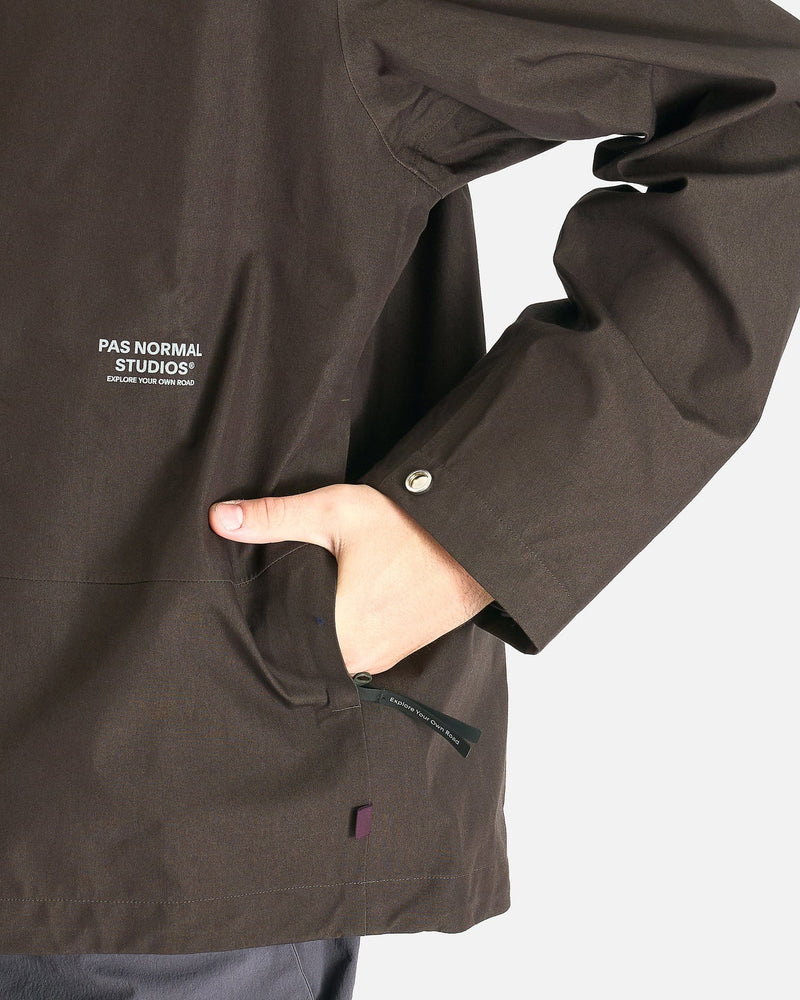 Pas Normal Studios Men's Jackets Off-Race Cotton 3L Shell Jacket in Dark Olive