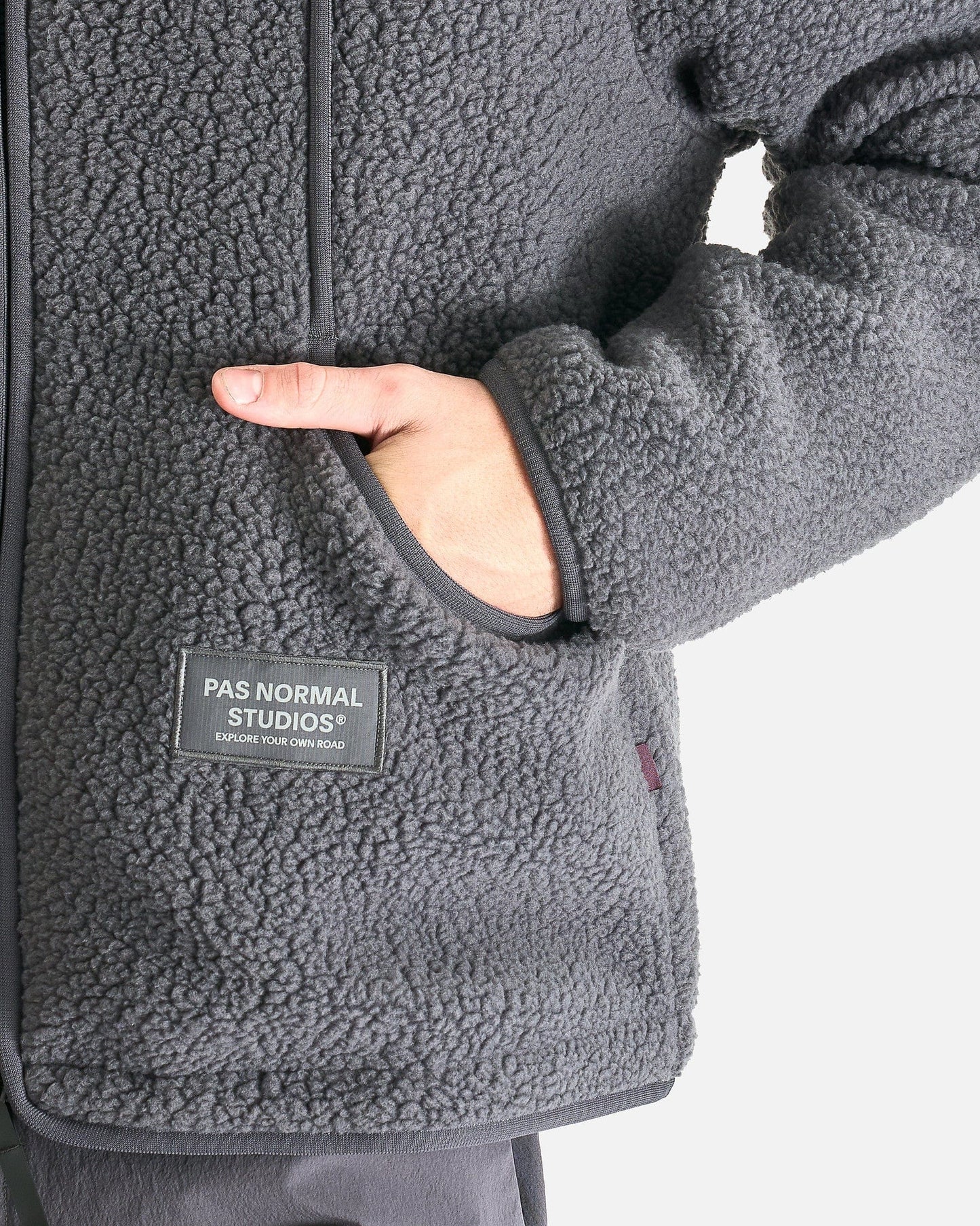Pas Normal Studios Men's Jackets Off-Race Pile Fleece Jacket in Steel