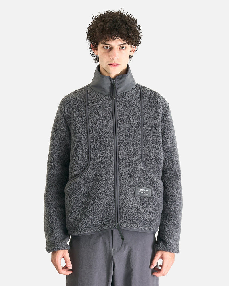 Pas Normal Studios Men's Jackets Off-Race Pile Fleece Jacket in Steel