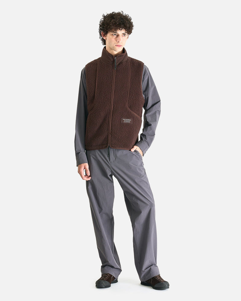 Pas Normal Studios Men's Tops Off-Race Pile Fleece Vest in Light Brown