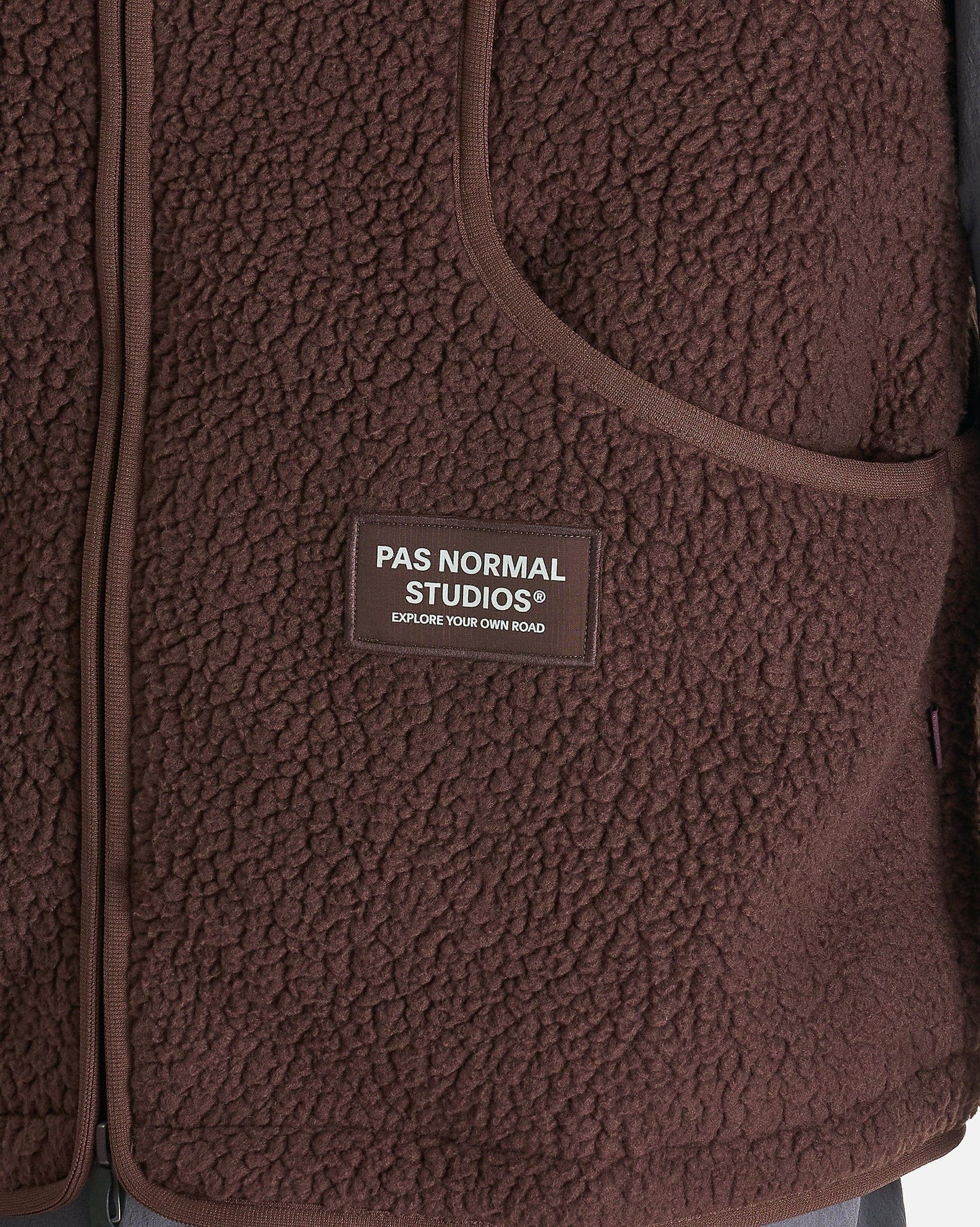 Pas Normal Studios Men's Tops Off-Race Pile Fleece Vest in Light Brown