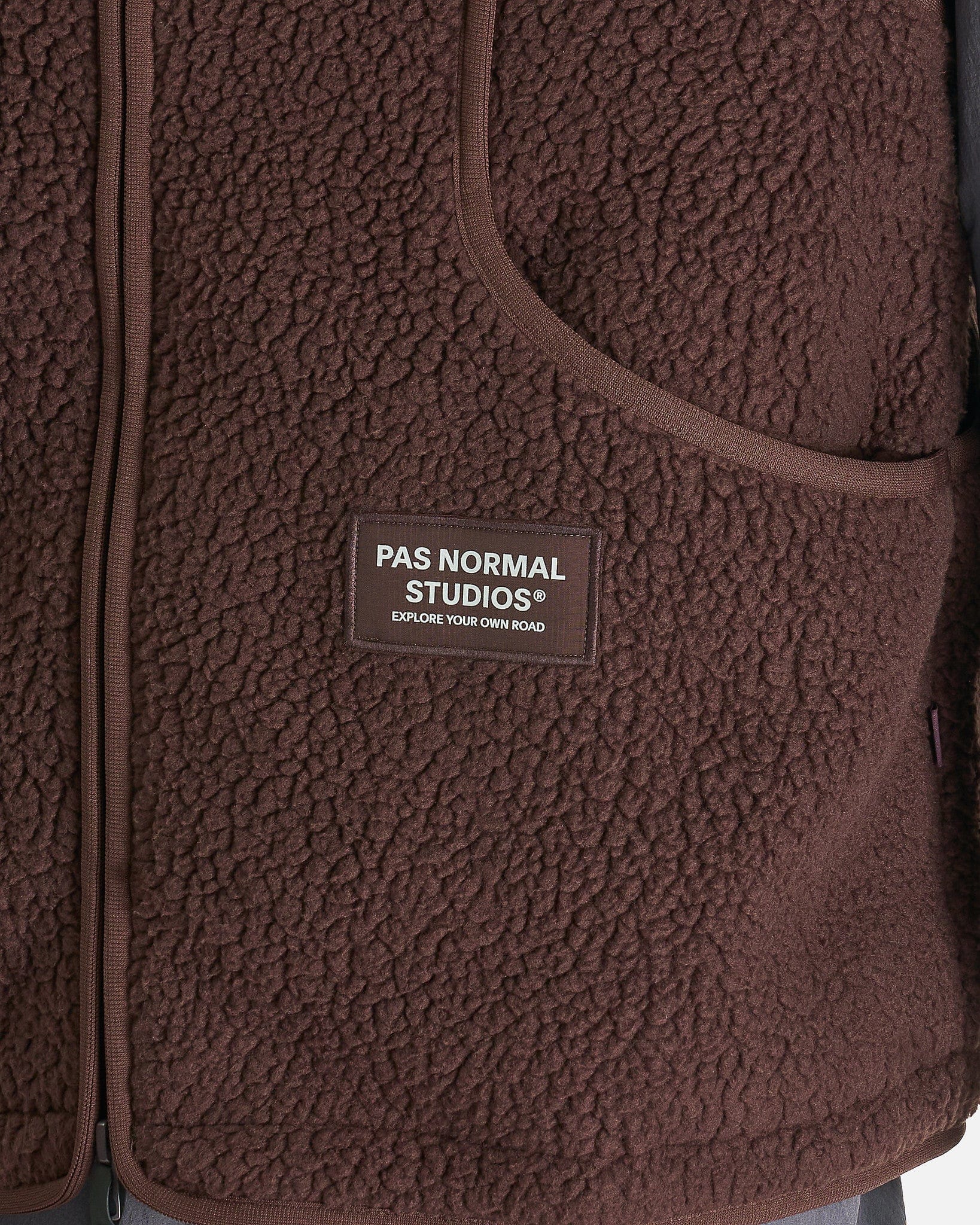 Pas Normal Studios Men's Tops Off-Race Pile Fleece Vest in Light Brown