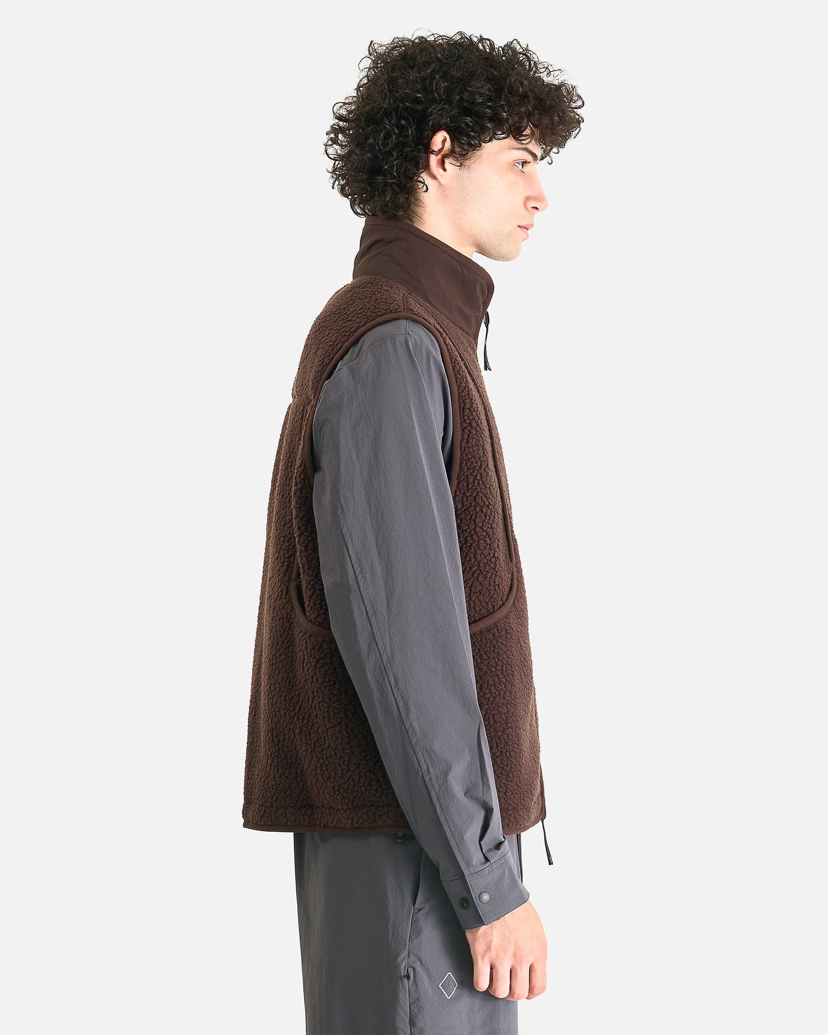 Pas Normal Studios Men's Tops Off-Race Pile Fleece Vest in Light Brown