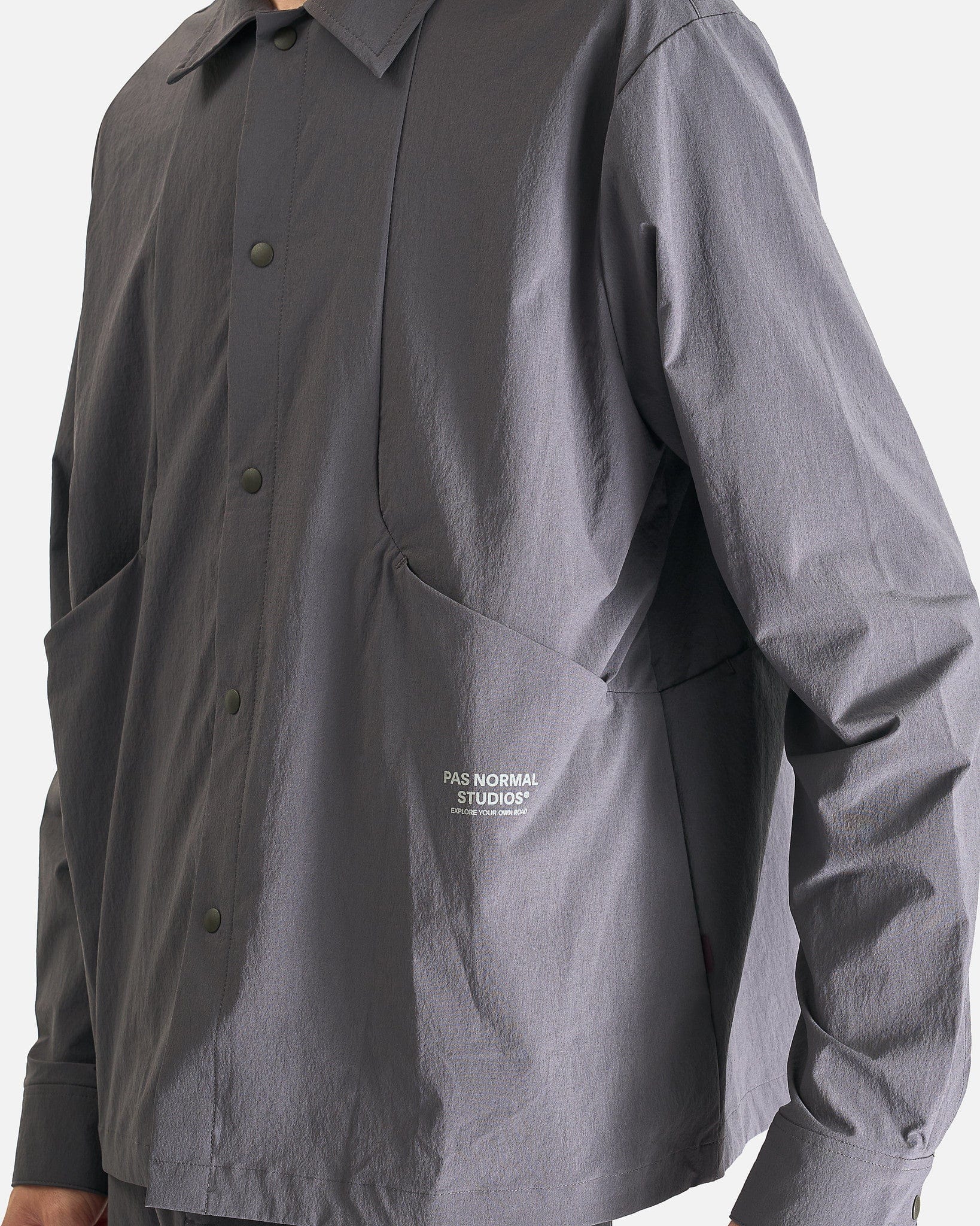 Pas Normal Studios Men's Shirts Off-Race Tech Overshirt in Steel