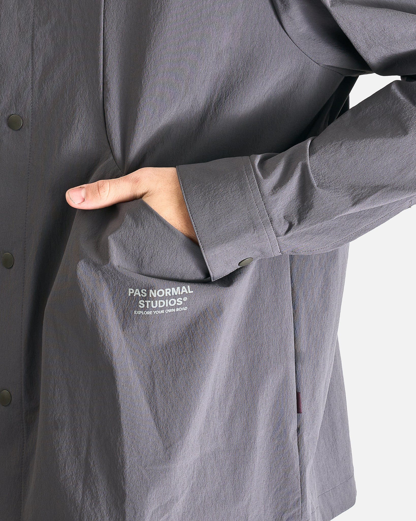 Pas Normal Studios Men's Shirts Off-Race Tech Overshirt in Steel