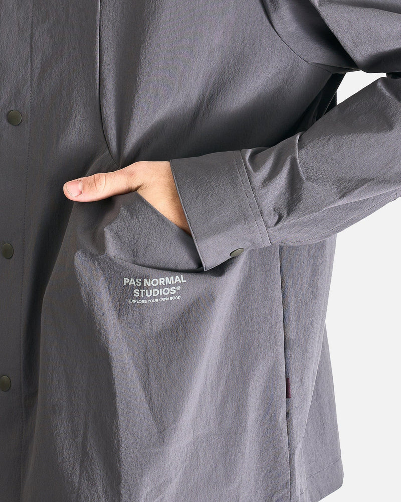 Pas Normal Studios Men's Shirts Off-Race Tech Overshirt in Steel