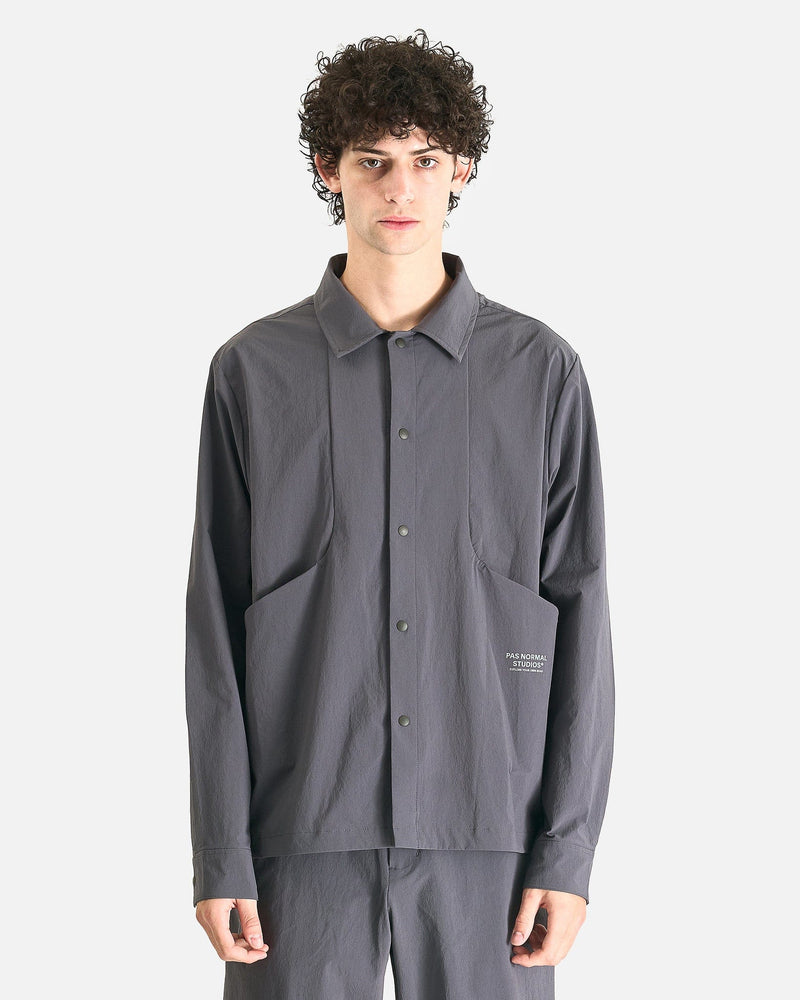 Pas Normal Studios Men's Shirts Off-Race Tech Overshirt in Steel