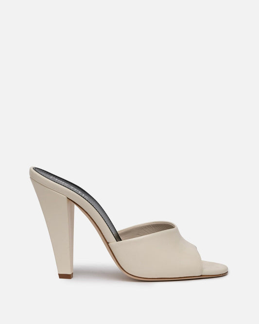 Paris Texas Women Heels Olivia Nappa Leather Mule in Vanilla