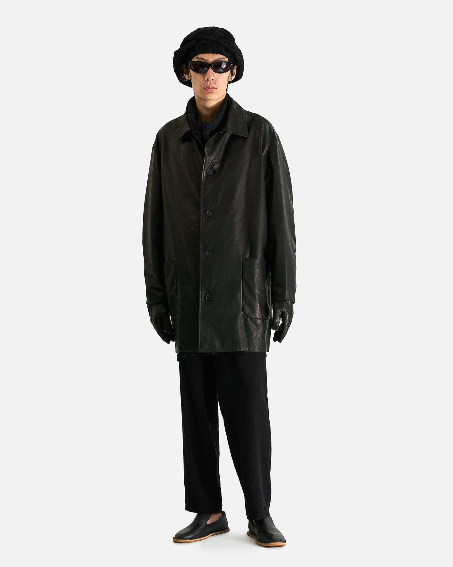 Yohji Yamamoto Pour Homme Men's Jackets Open Collar Jacket in Black