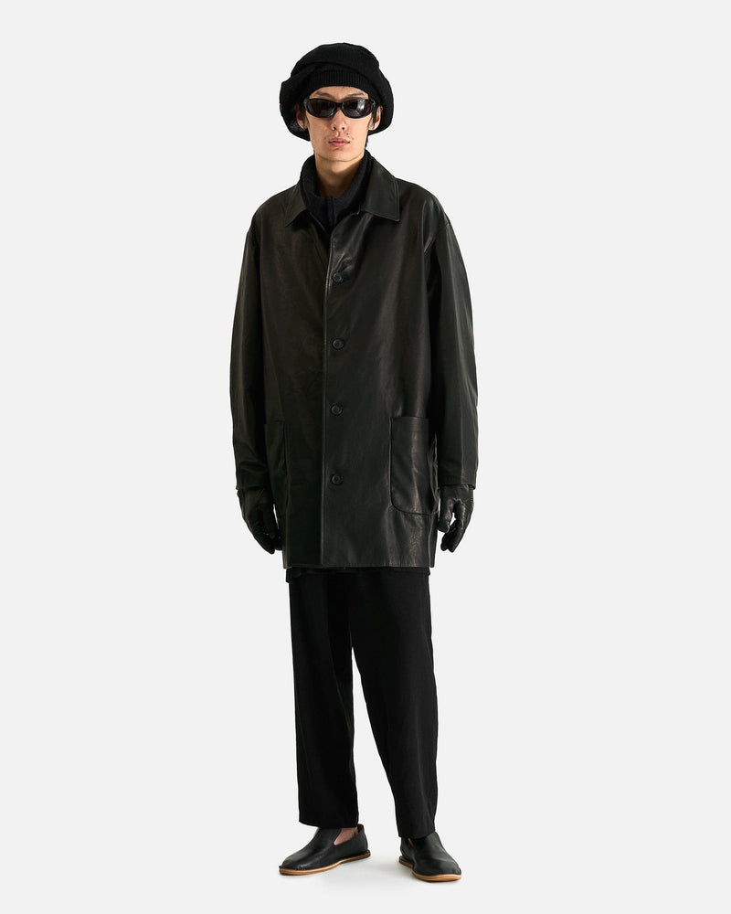 Yohji Yamamoto Pour Homme Men's Jackets Open Collar Jacket in Black