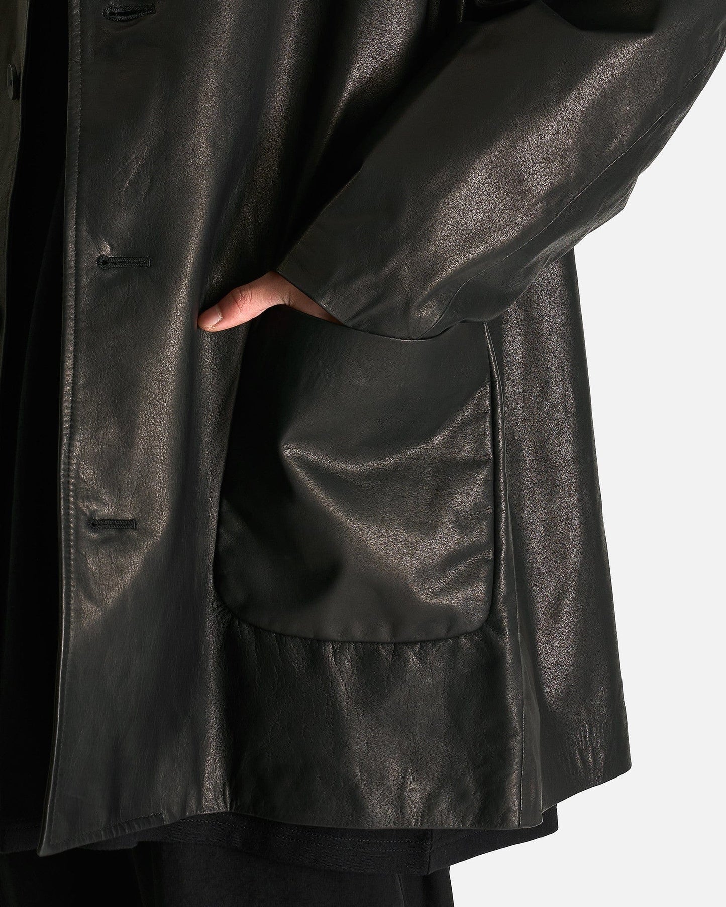 Yohji Yamamoto Pour Homme Men's Jackets Open Collar Jacket in Black