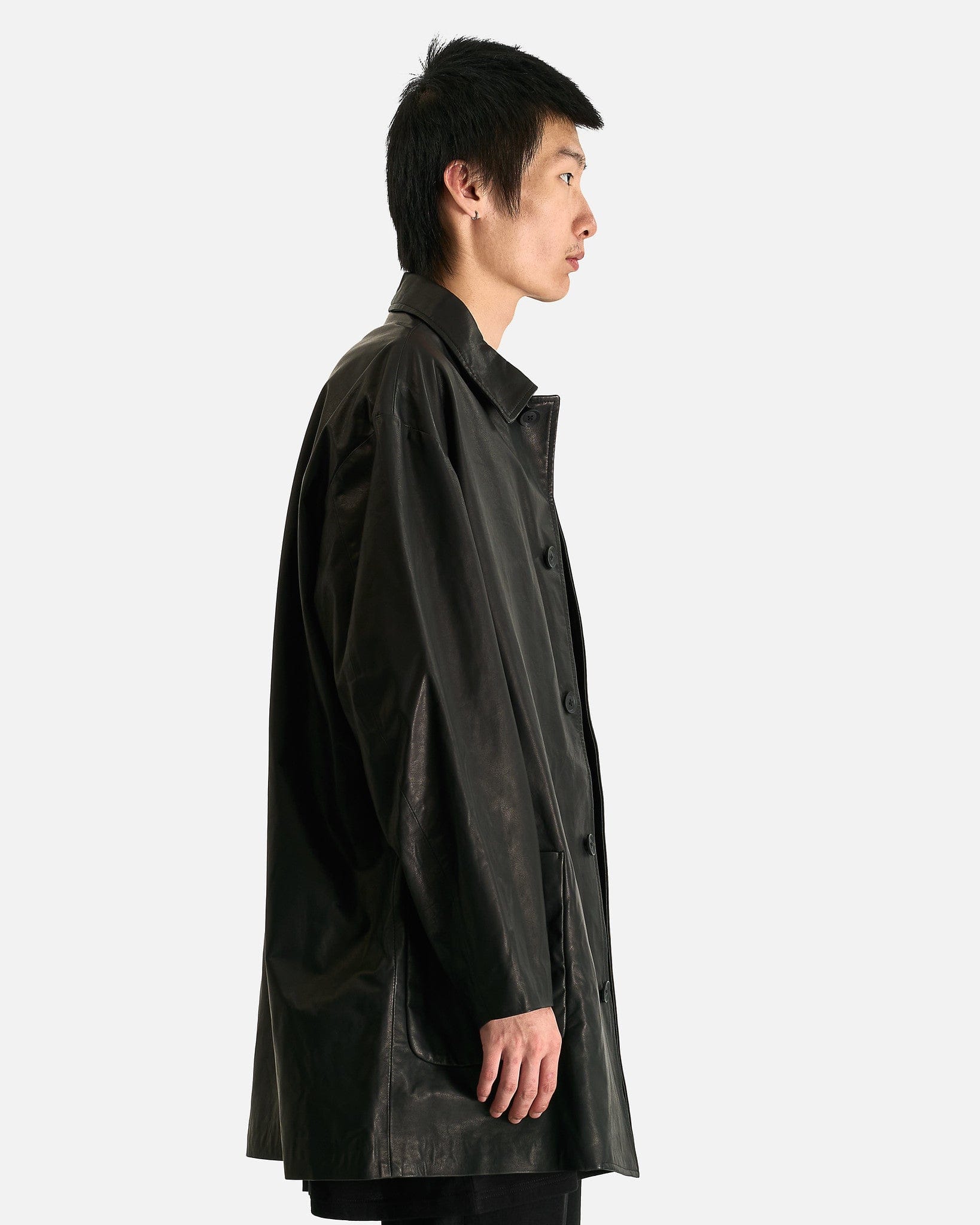 Open Collar Jacket in Black – SVRN