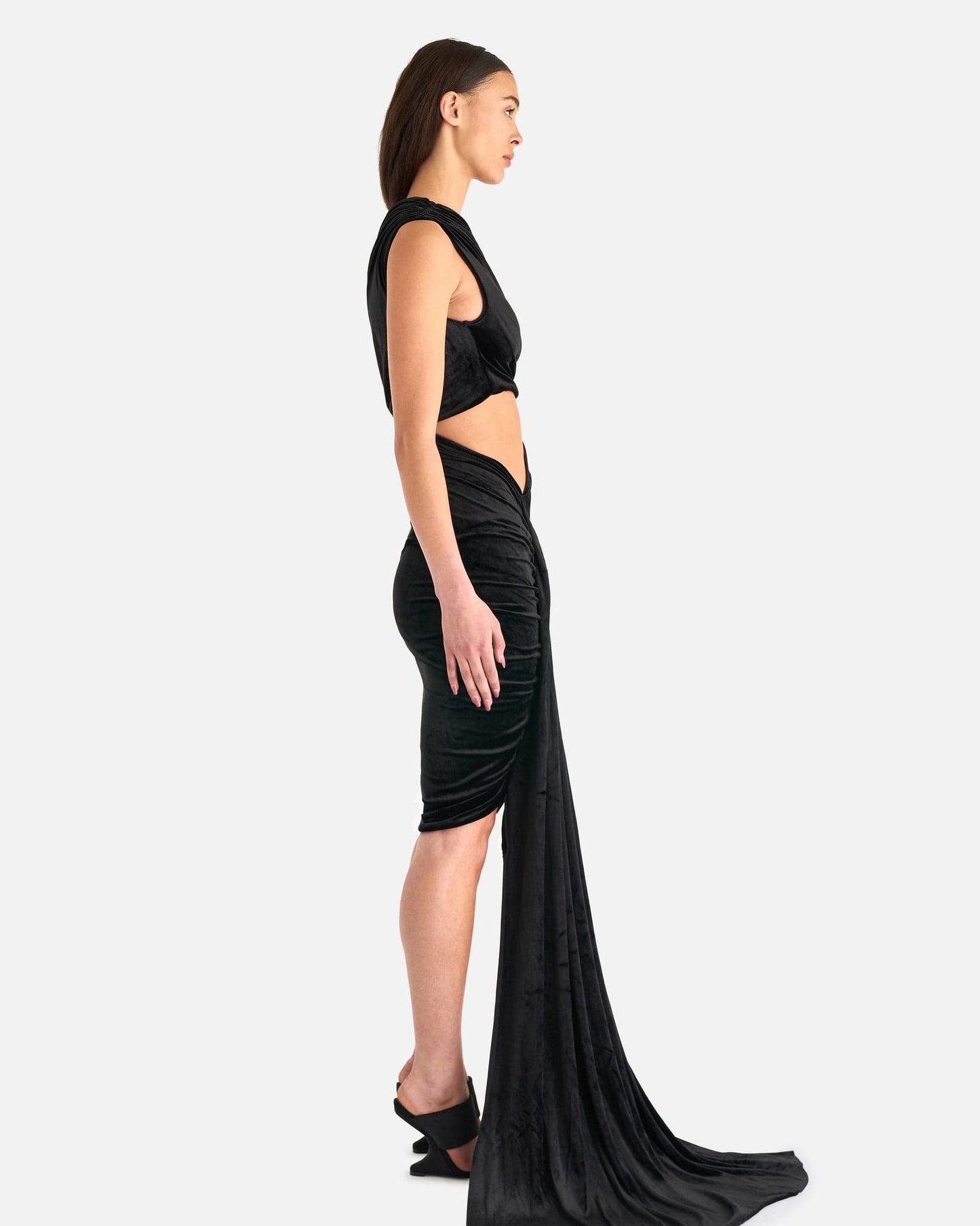 Rick Owens Lilies Women Tops Ophelia Mini Dress in Black