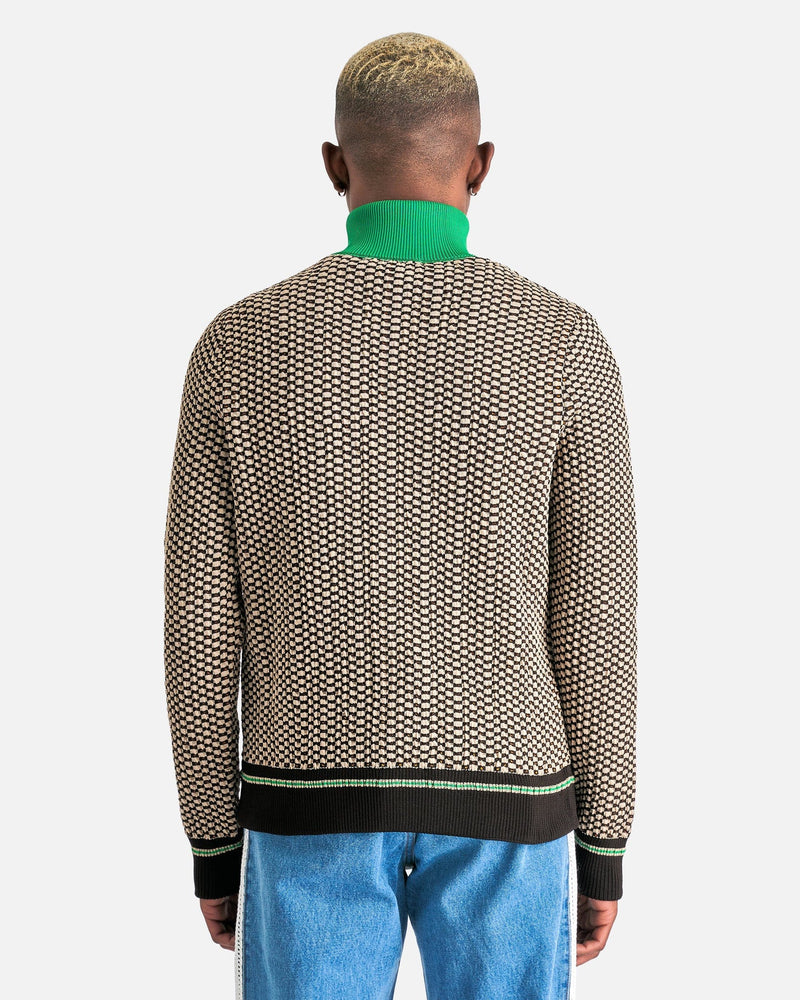Wales Bonner Men's Sweater Orchestre Jacquard Top in Green/Brown