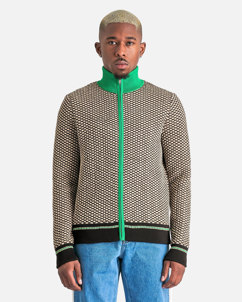 Wales Bonner Men's Sweater Orchestre Jacquard Top in Green/Brown