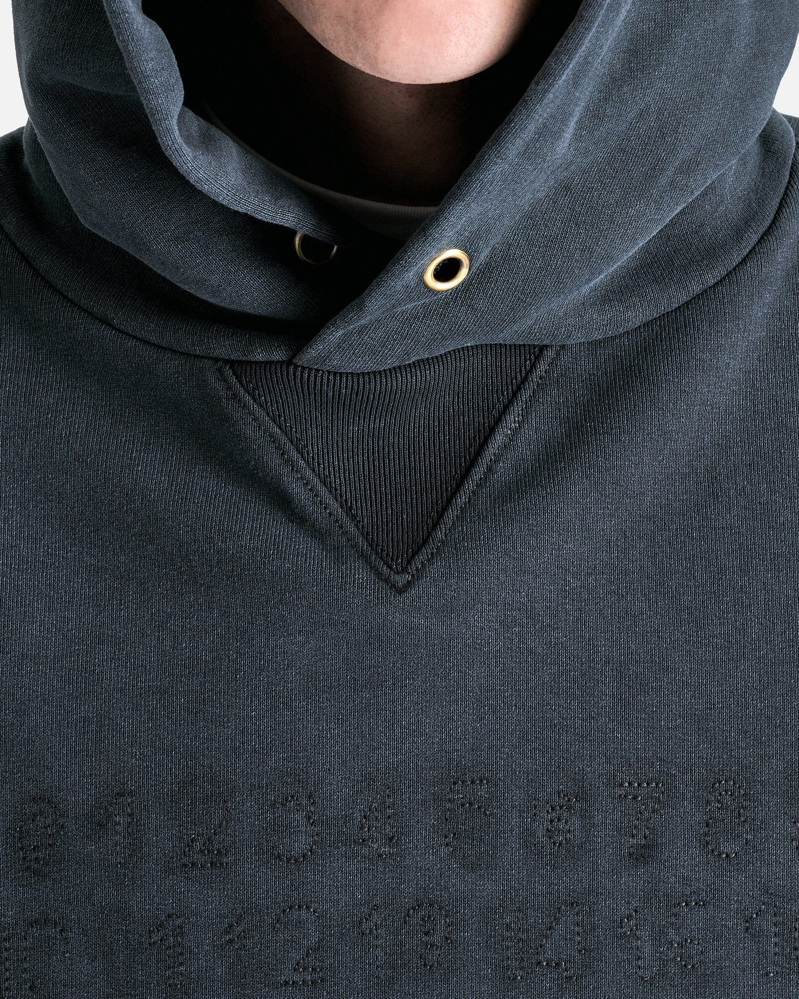 Maison Margiela Men's Sweatshirts Organic Cotton Fleece Logo Sweatshirt in Washed Black