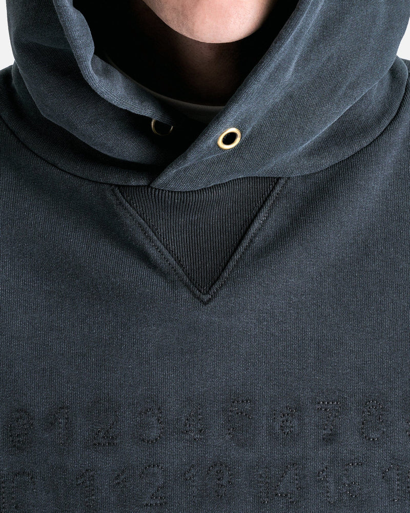 Maison Margiela Men's Sweatshirts Organic Cotton Fleece Logo Sweatshirt in Washed Black