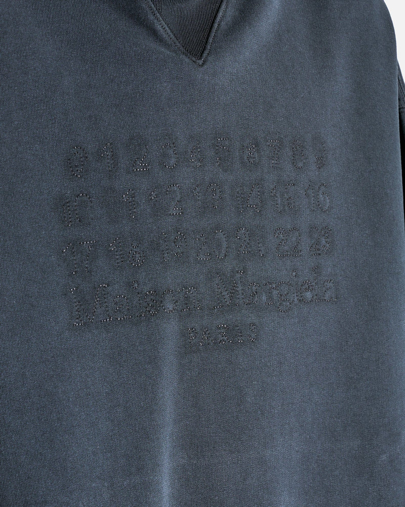 Maison Margiela Men's Sweatshirts Organic Cotton Fleece Logo Sweatshirt in Washed Black