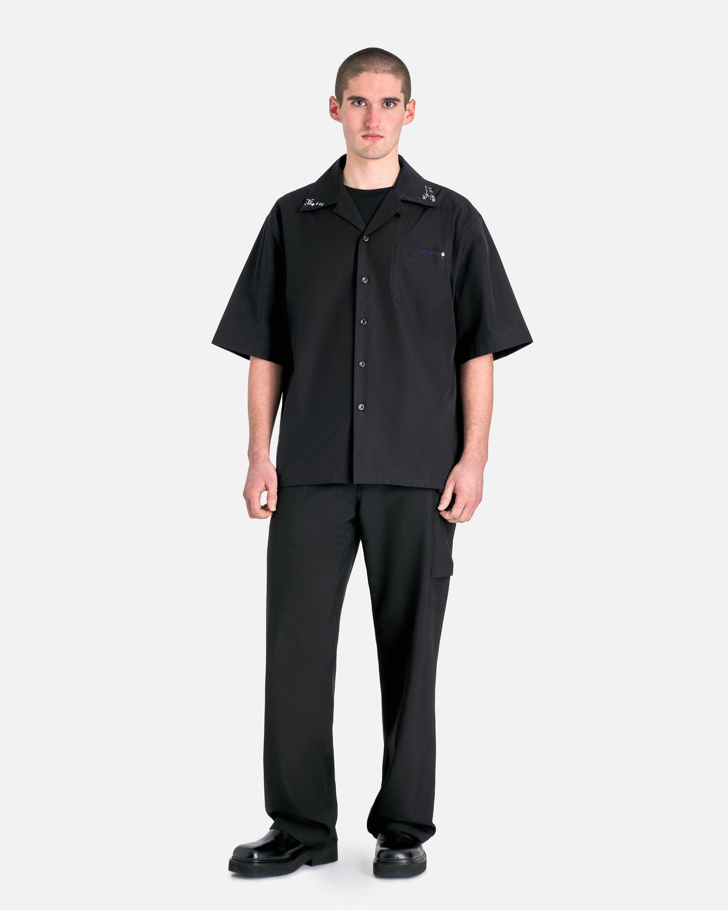 Marni Men's Shirts Organic Poplin Shirt in Black