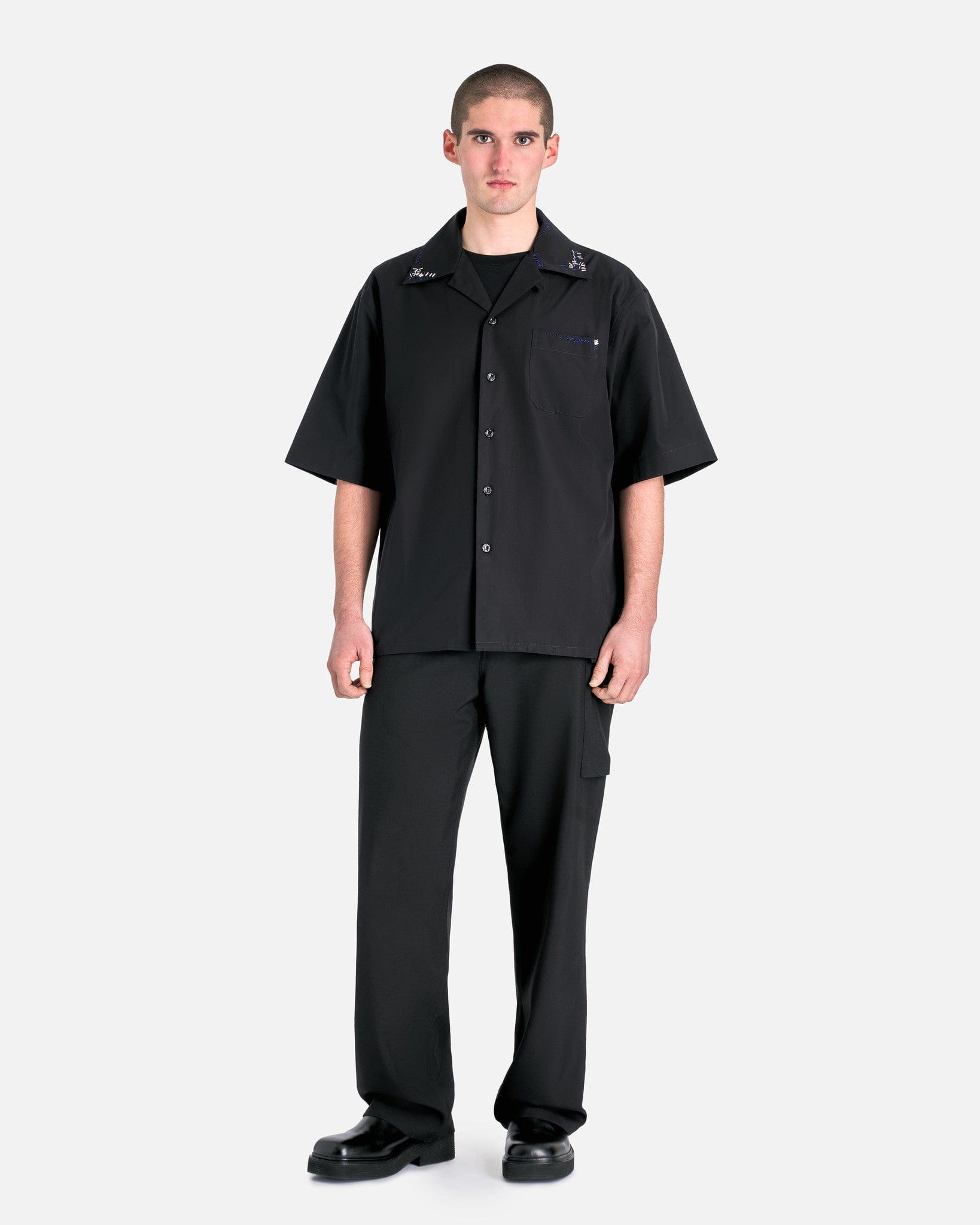 Marni Men's Shirts Organic Poplin Shirt in Black