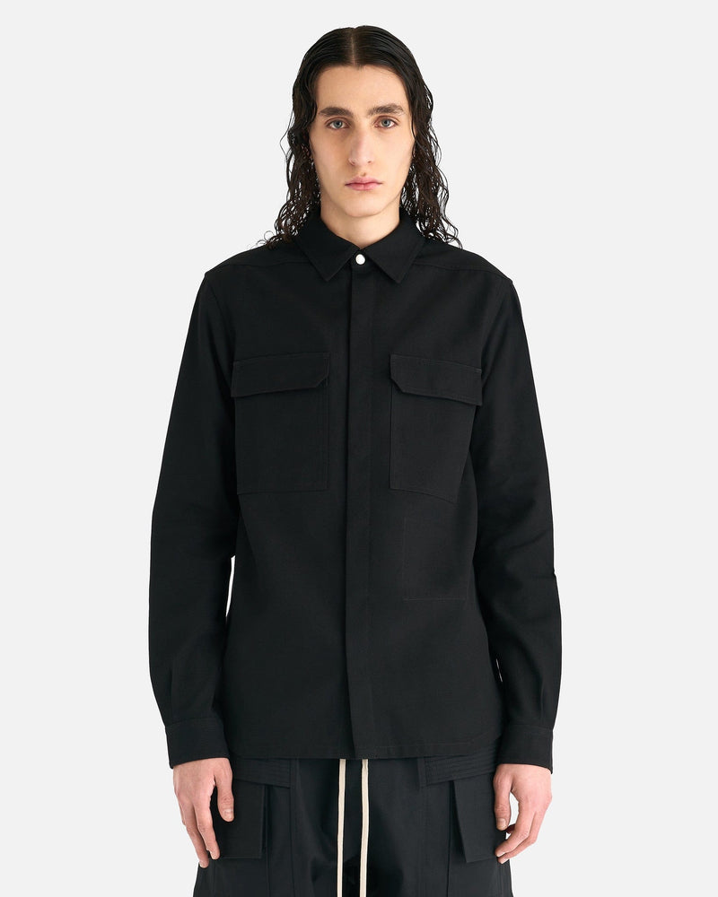 Rick Owens Men's Shirts Outershirt in Black