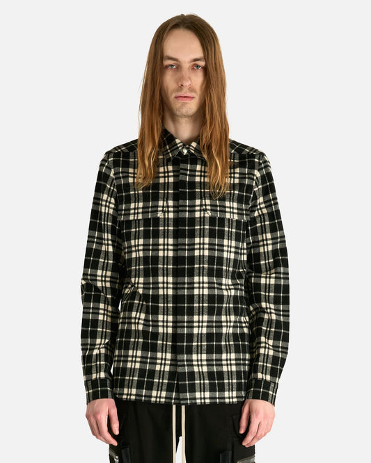 Rick Owens Men's Shirts Outershirt in Black Plaid