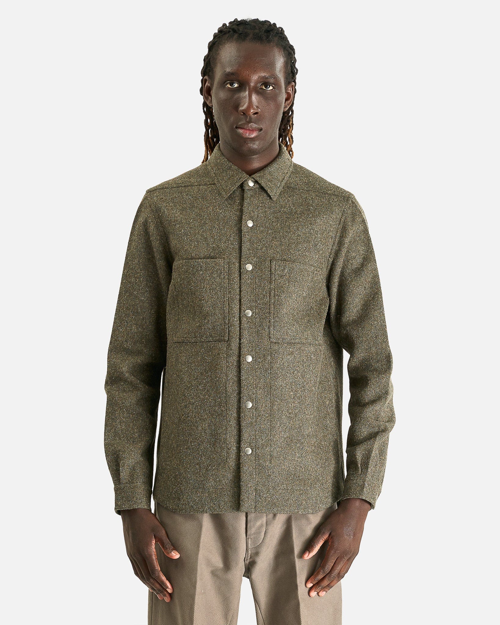 Rick Owens Men's Shirts Outershirt in Bosco