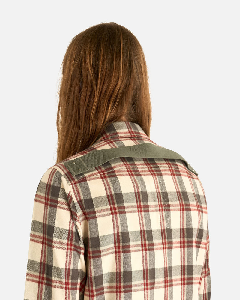 Rick Owens Men's Shirts Outershirt in Milk Plaid