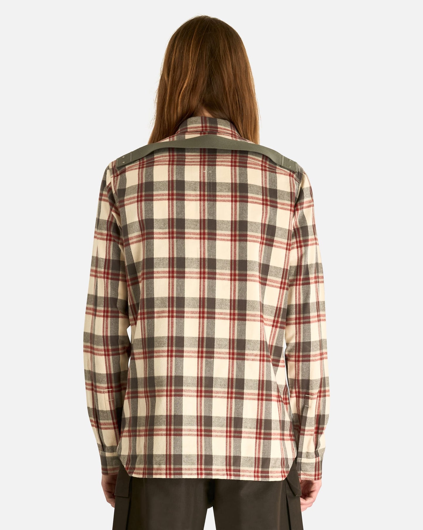 Rick Owens Men's Shirts Outershirt in Milk Plaid