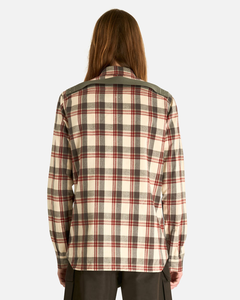 Rick Owens Men's Shirts Outershirt in Milk Plaid